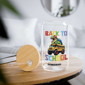 Bruh We Back Glass Can Funny Dinosaur Back To School Dinosaur TS14 Print Your Wear