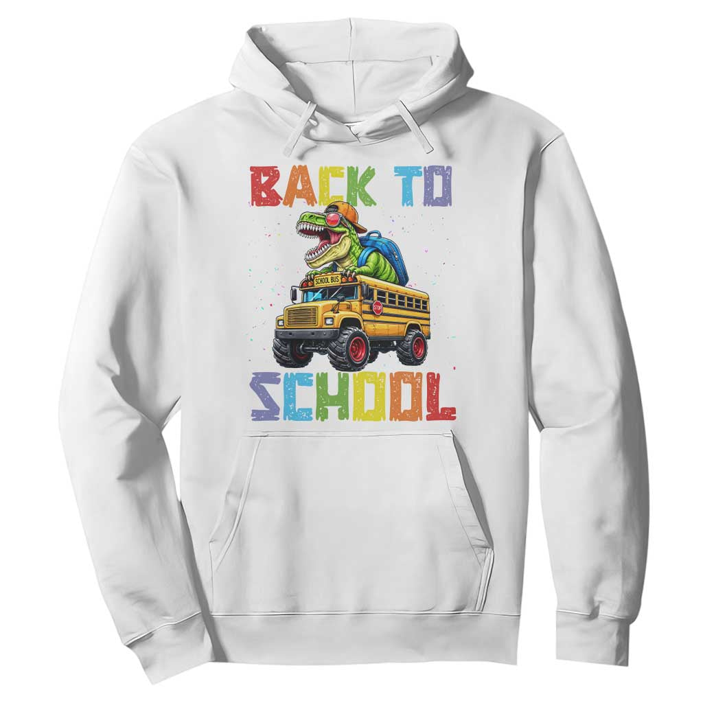 Bruh We Back Hoodie Funny Dinosaur Back To School Dinosaur TS14 White Print Your Wear