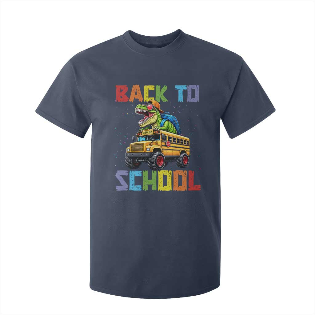 Bruh We Back T Shirt For Kid Funny Dinosaur Back To School Dinosaur TS14 Navy Print Your Wear