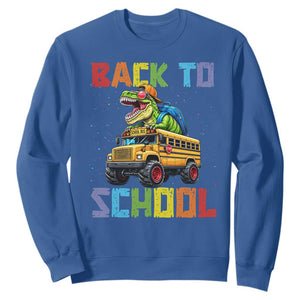 Bruh We Back Sweatshirt Funny Dinosaur Back To School Dinosaur TS14 Royal Blue Print Your Wear