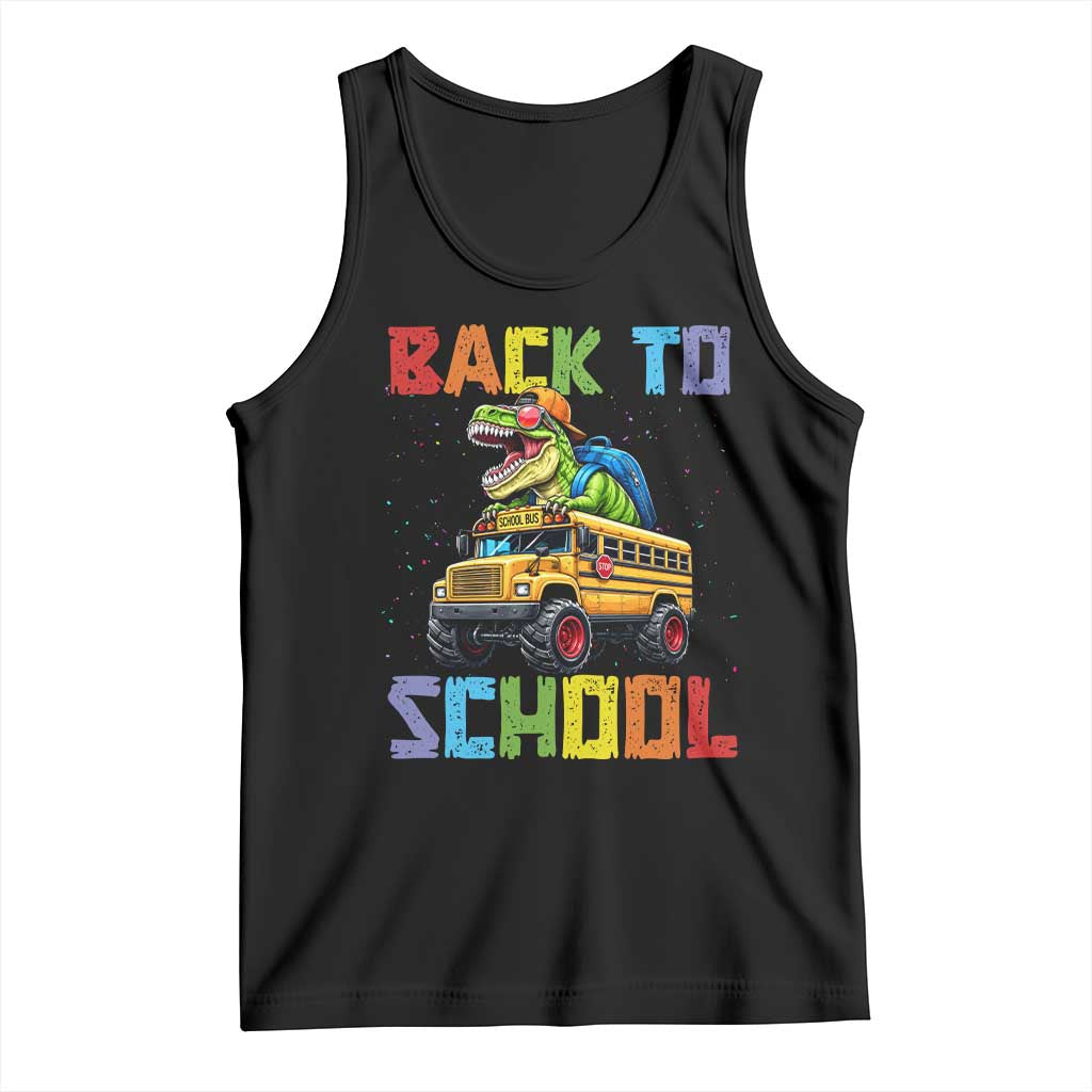 Bruh We Back Tank Top Funny Dinosaur Back To School Dinosaur TS14 Black Print Your Wear