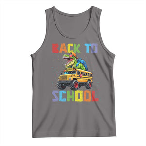 Bruh We Back Tank Top Funny Dinosaur Back To School Dinosaur TS14 Deep Heather Print Your Wear
