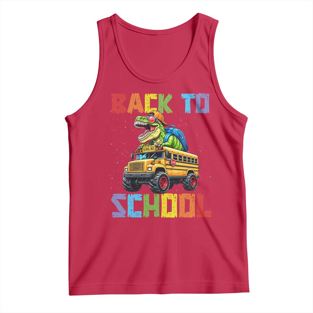 Bruh We Back Tank Top Funny Dinosaur Back To School Dinosaur TS14 Red Print Your Wear