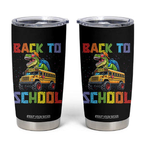Bruh We Back Tumbler Cup Funny Dinosaur Back To School Dinosaur TS14 Black Print Your Wear