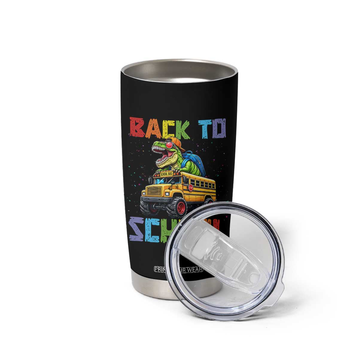 Bruh We Back Tumbler Cup Funny Dinosaur Back To School Dinosaur TS14 Print Your Wear