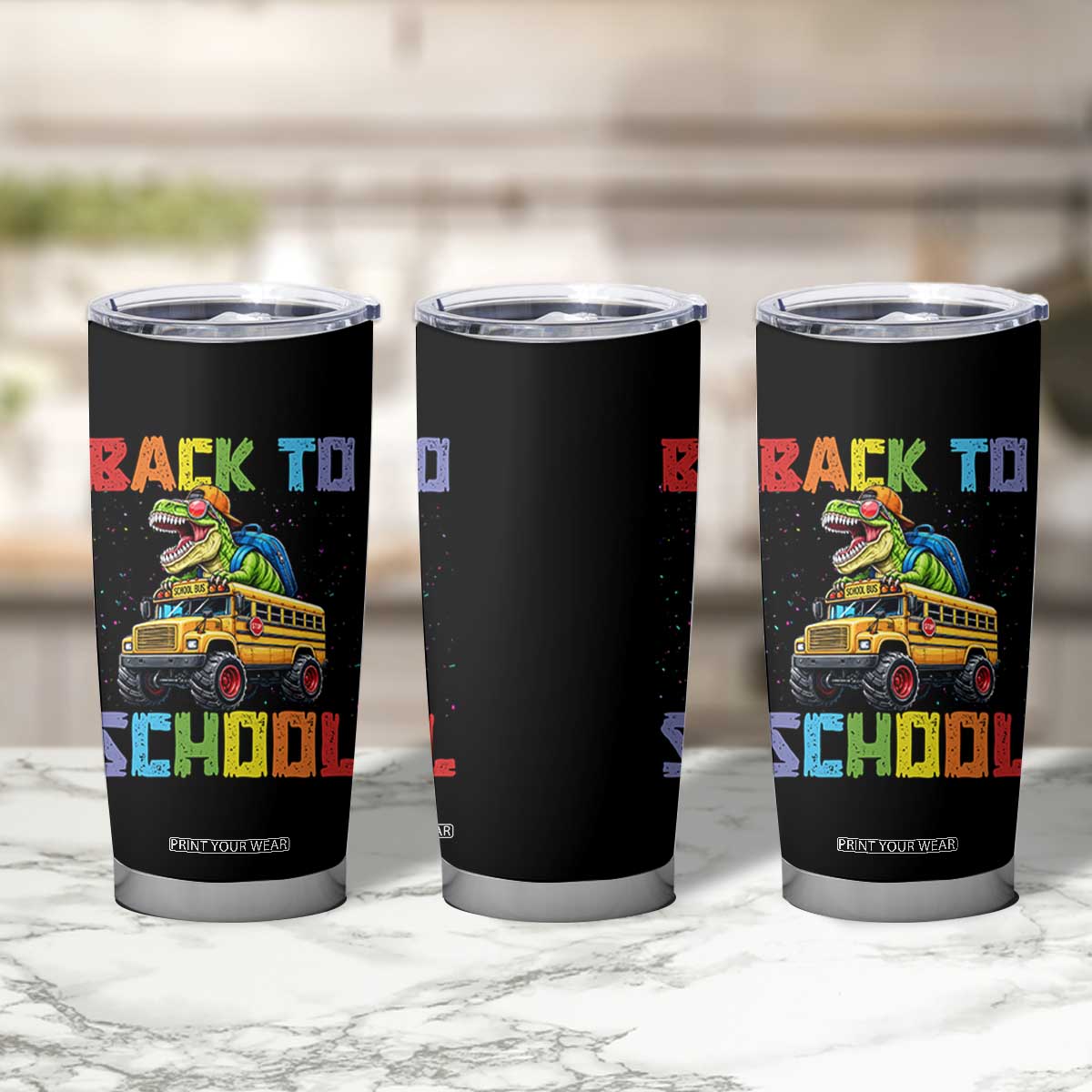 Bruh We Back Tumbler Cup Funny Dinosaur Back To School Dinosaur TS14 Print Your Wear