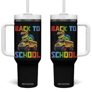 Bruh We Back Tumbler With Handle Funny Dinosaur Back To School Dinosaur TS14 One Size: 40 oz Black Print Your Wear