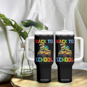 Bruh We Back Tumbler With Handle Funny Dinosaur Back To School Dinosaur TS14 Print Your Wear
