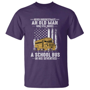 Funny School Bus Driver T Shirt Never Underestimate an Old Man Who Still Drives A School Bus TS14 Purple Print Your Wear