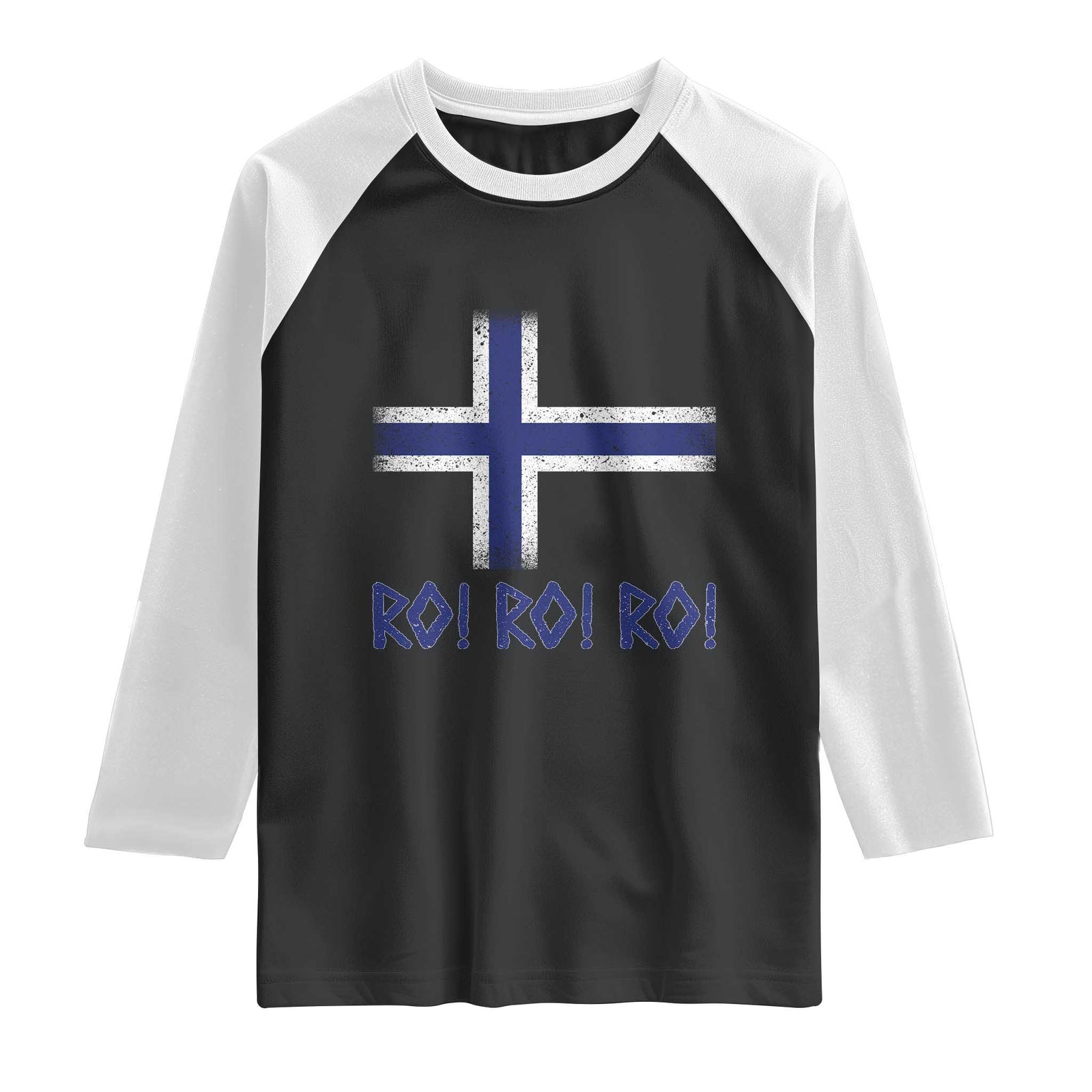 Ro Ro Norge Norway Norwegian Flag Raglan Shirt TS14 Black White Print Your Wear