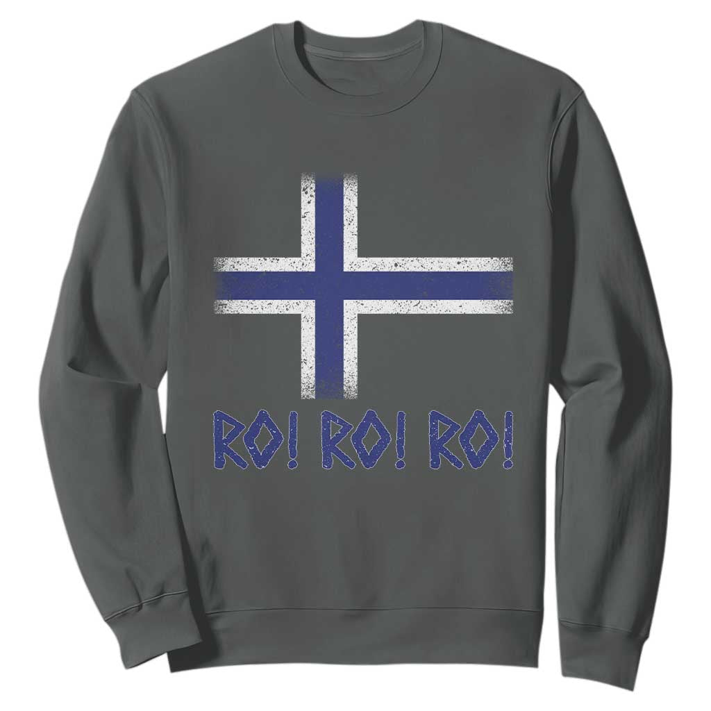 Ro Ro Norge Norway Norwegian Flag Sweatshirt TS14 Dark Heather Print Your Wear