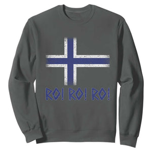 Ro Ro Norge Norway Norwegian Flag Sweatshirt TS14 Dark Heather Print Your Wear