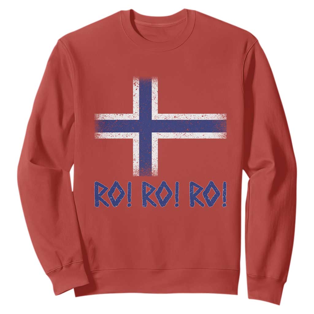 Ro Ro Norge Norway Norwegian Flag Sweatshirt TS14 Red Print Your Wear