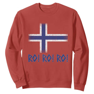 Ro Ro Norge Norway Norwegian Flag Sweatshirt TS14 Red Print Your Wear