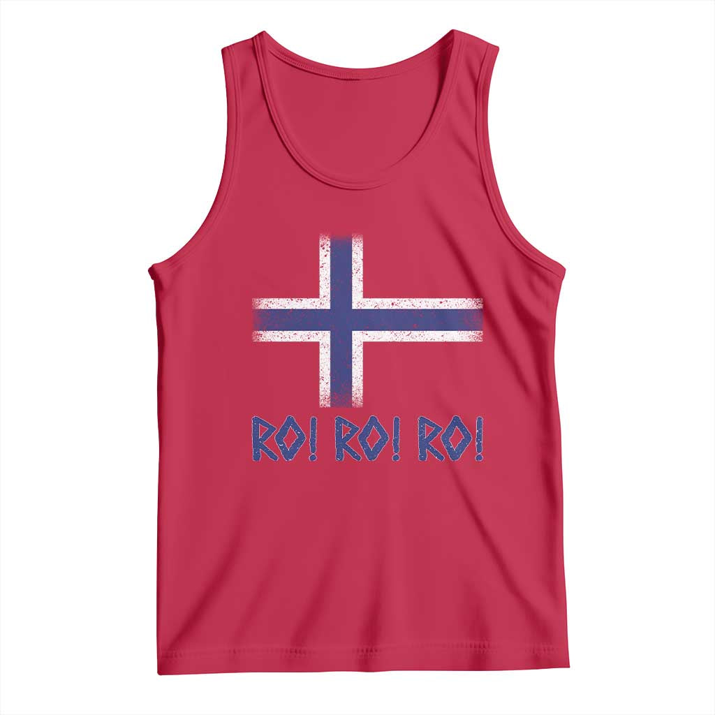 Ro Ro Norge Norway Norwegian Flag Tank Top TS14 Red Print Your Wear
