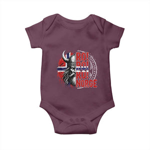 Ro Ro Norge Norway Flag Baby Onesie Cool Norwegian Viking TS14 Maroon Print Your Wear