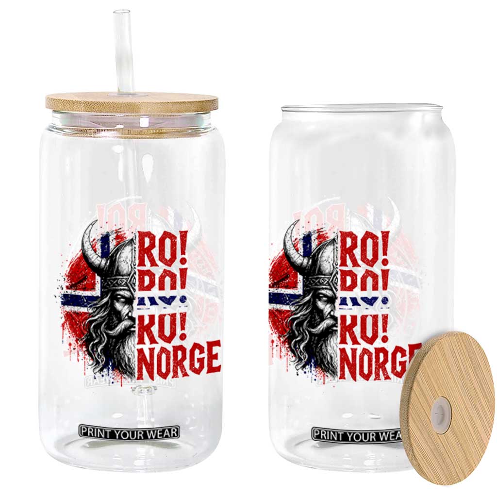 Ro Ro Norge Norway Flag Glass Can Cool Norwegian Viking TS14 Print Your Wear