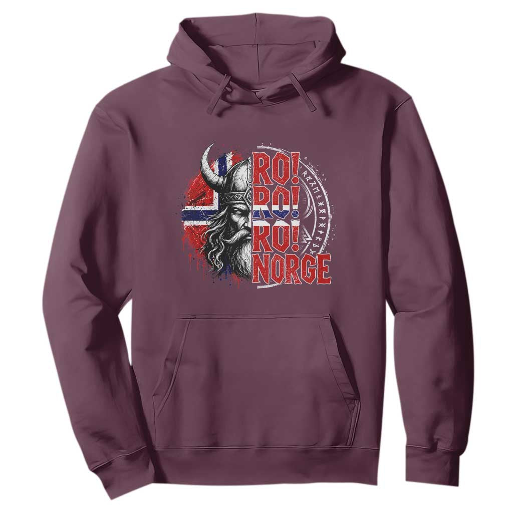 Ro Ro Norge Norway Flag Hoodie Cool Norwegian Viking TS14 Maroon Print Your Wear
