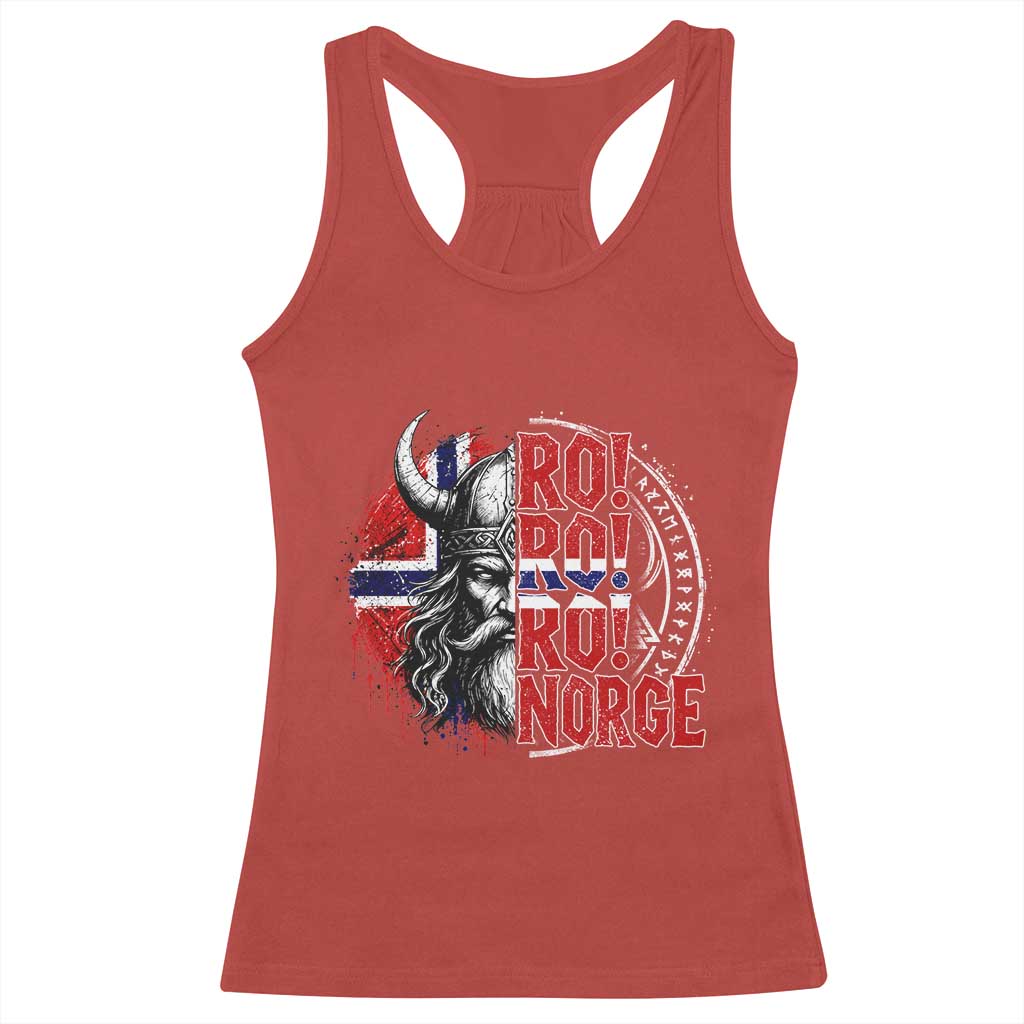 Ro Ro Norge Norway Flag Racerback Tank Top Cool Norwegian Viking TS14 Red Print Your Wear