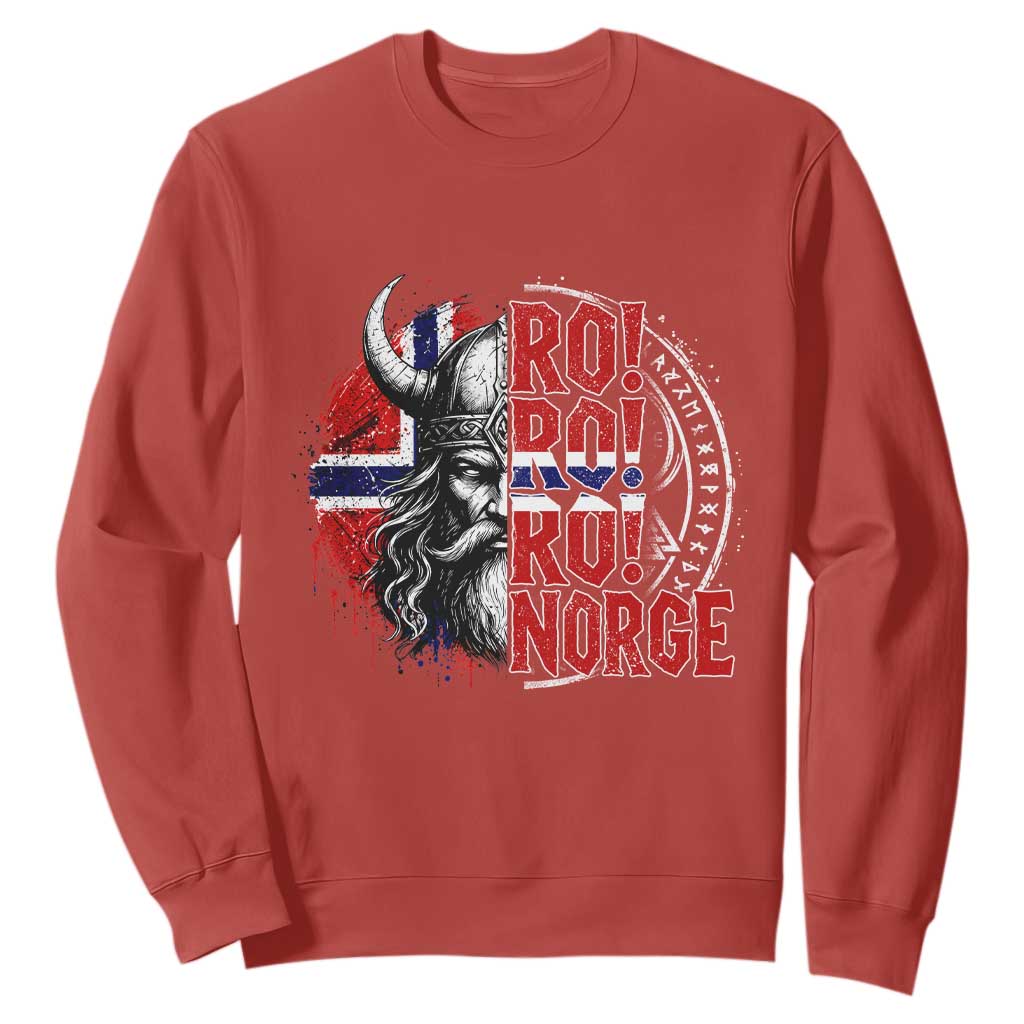 Ro Ro Norge Norway Flag Sweatshirt Cool Norwegian Viking TS14 Red Print Your Wear
