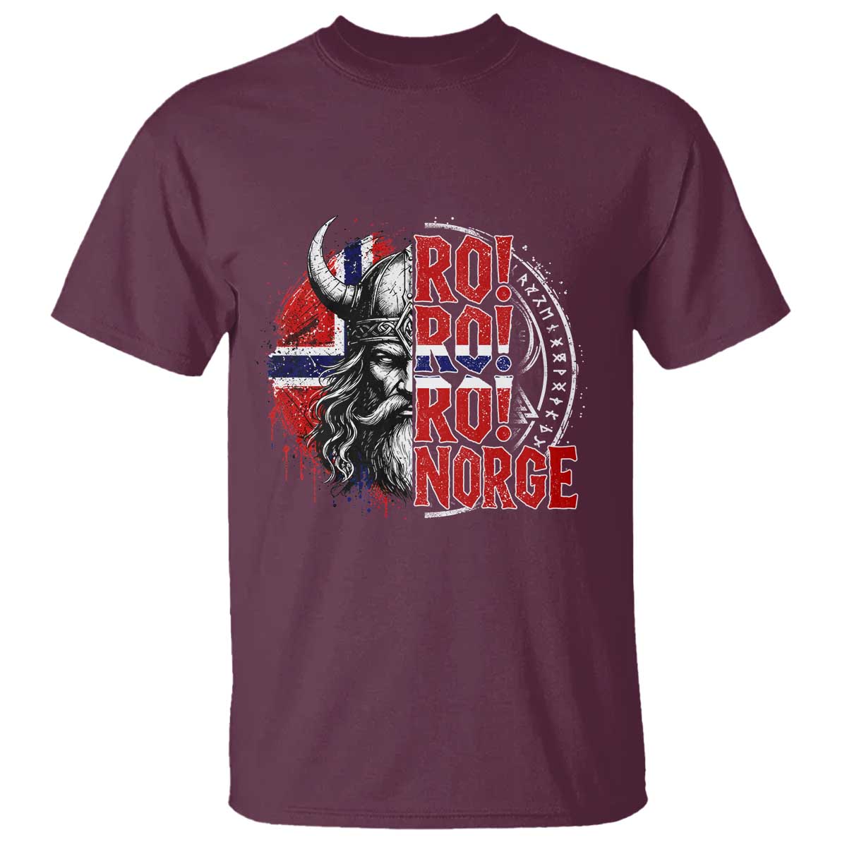 Ro Ro Norge Norway Flag T Shirt Cool Norwegian Viking TS14 Maroon Print Your Wear