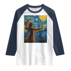 Native American Indian Women Raglan Shirt Starry Night Indigenous Pride TS14 White Navy Print Your Wear