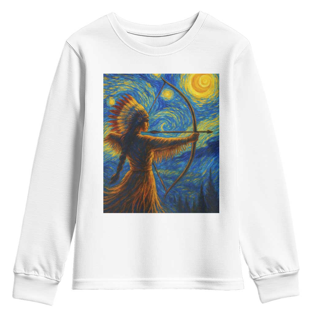 Native American Indian Women Youth Sweatshirt Starry Night Indigenous Pride TS14 White Print Your Wear