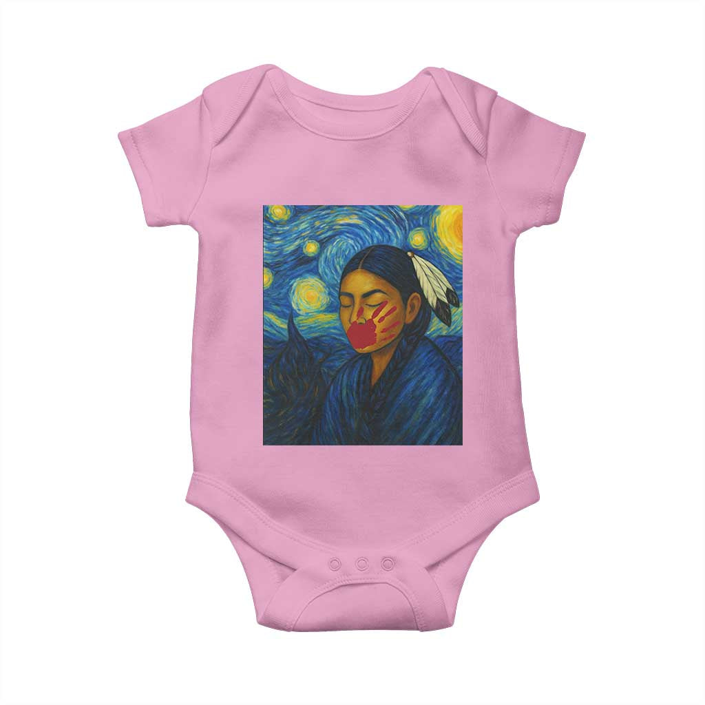 Native American MMIW Baby Onesie Starry Night Indigenous People Day TS14 Light Pink Print Your Wear