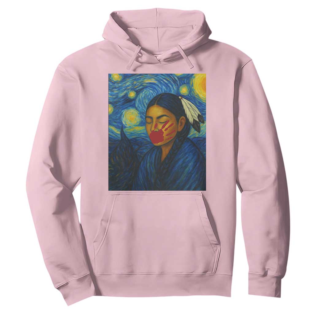 Native American MMIW Hoodie Starry Night Indigenous People Day TS14 Light Pink Print Your Wear