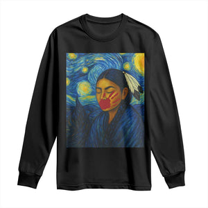Native American MMIW Long Sleeve Shirt Starry Night Indigenous People Day TS14 Black Print Your Wear