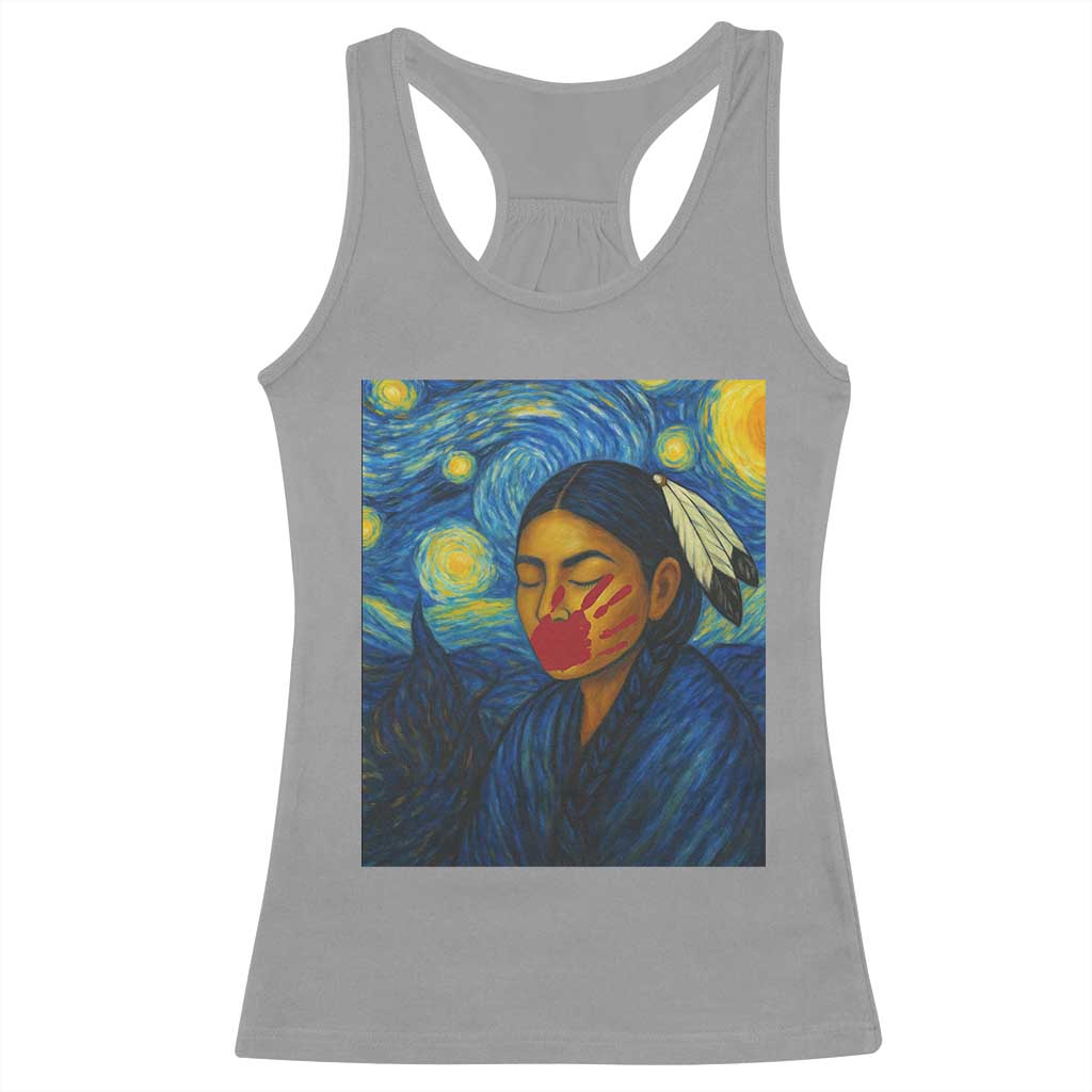 Native American MMIW Racerback Tank Top Starry Night Indigenous People Day TS14 Sport Gray Print Your Wear