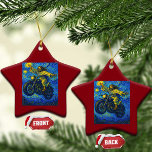 Funny Jesus Christian Motorcycle Ceramic Ornament Starry Night Van Gogh Biker TS14 Print Your Wear