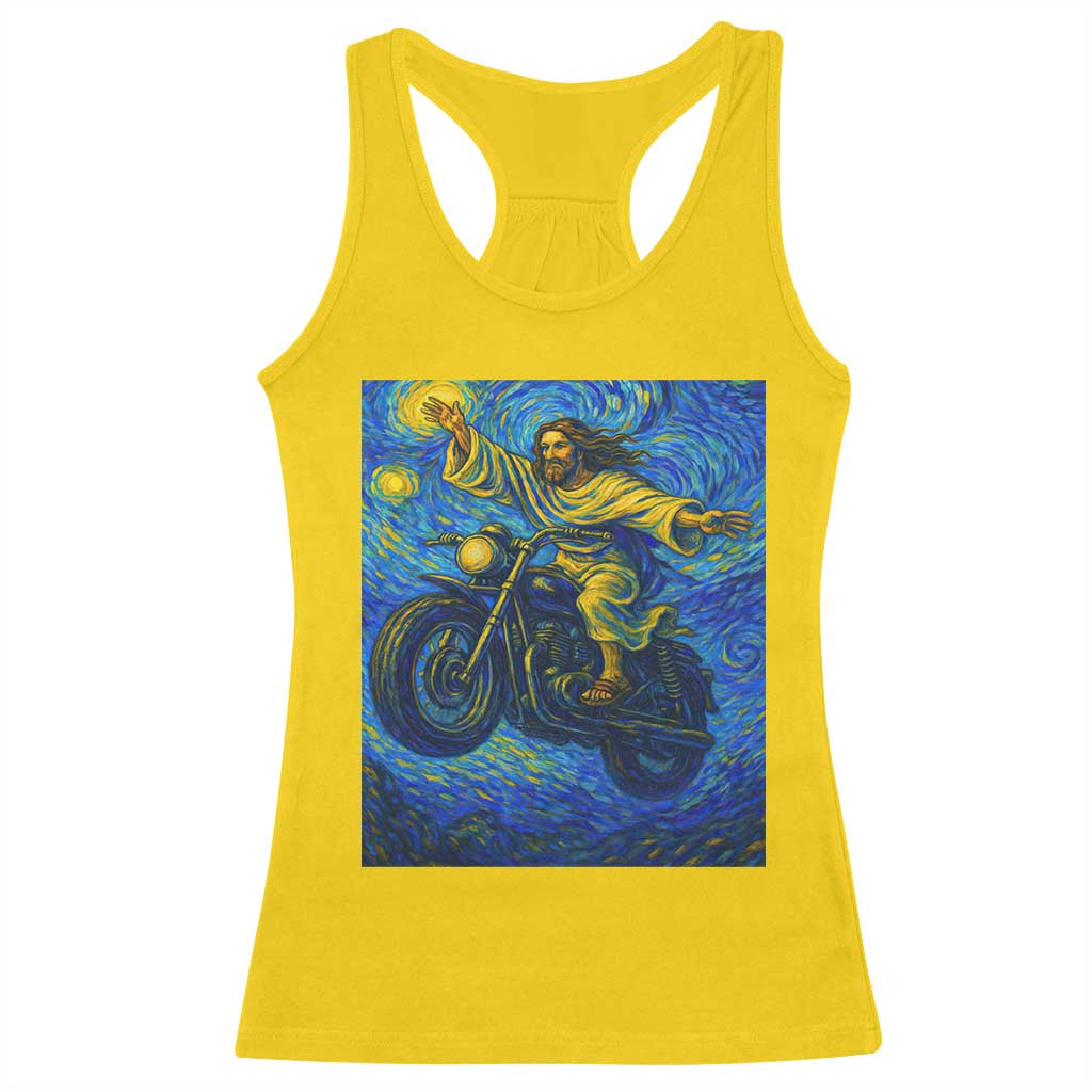 Funny Jesus Christian Motorcycle Racerback Tank Top Starry Night Van Gogh Biker TS14 Daisy Print Your Wear