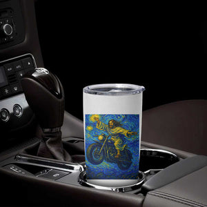 Funny Jesus Christian Motorcycle Tumbler Cup Starry Night Van Gogh Biker TS14 Print Your Wear