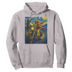 Jesus Christian Motorcycle Starry Night Van Gogh Hoodie TS14 Ice Gray Print Your Wear