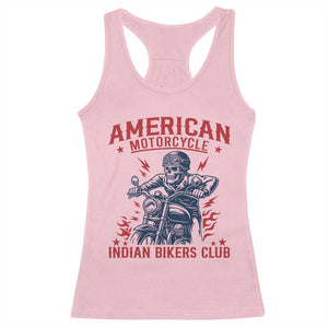 Funny Skeleton Motorcycle Racerback Tank Top American Motorcycle Indian Bikers Club TS14 Light Pink Print Your Wear