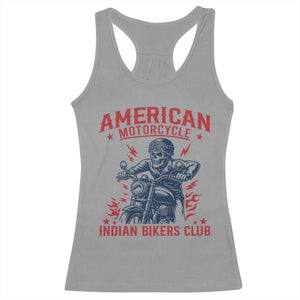 Funny Skeleton Motorcycle Racerback Tank Top American Motorcycle Indian Bikers Club TS14 Sport Gray Print Your Wear