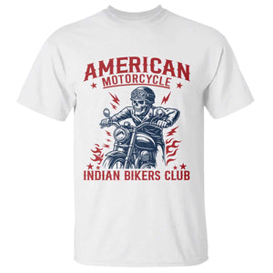 Funny Skeleton Motorcycle T Shirt American Motorcycle Indian Bikers Club TS14 White Print Your Wear