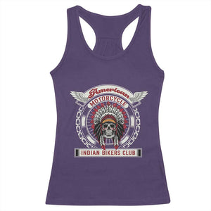 Native American Indian Chief Skull Motorcycle Headdress Racerback Tank Top TS14 Purple Print Your Wear