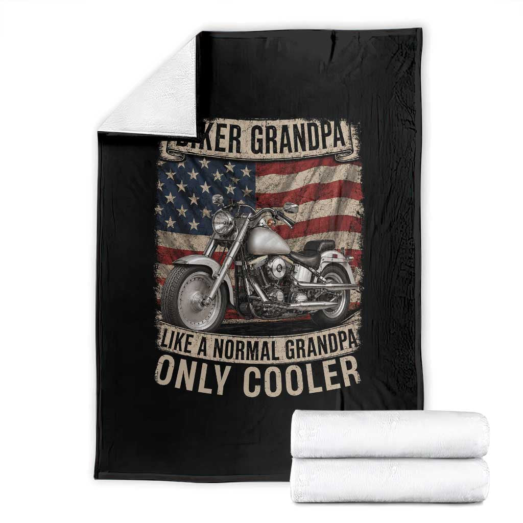 Grandpa Biker Motorcycle Lover Vintage 1990 Cruiser Rider Throw Blanket