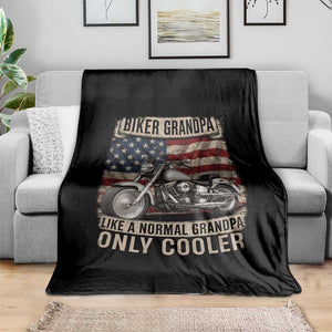 Grandpa Biker Motorcycle Lover Vintage 1990 Cruiser Rider Throw Blanket