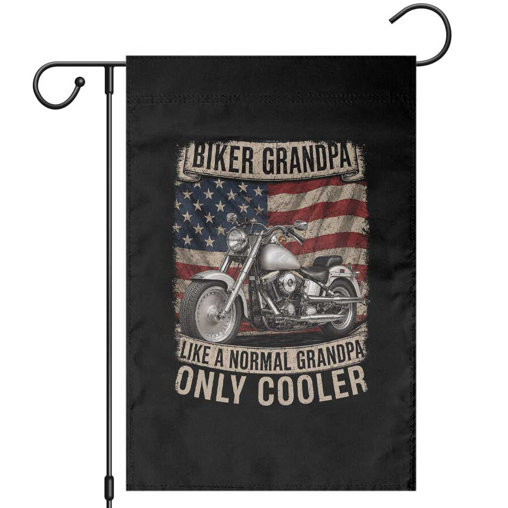 Grandpa Biker Motorcycle Lover Vintage 1990 Cruiser Rider Garden Flag