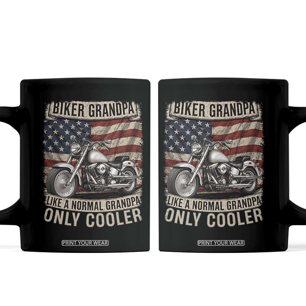 Grandpa Biker Motorcycle Lover Vintage 1990 Cruiser Rider Coffee Mug