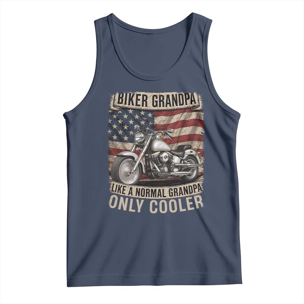 Grandpa Biker Motorcycle Lover Vintage 1990 Cruiser Rider Tank Top