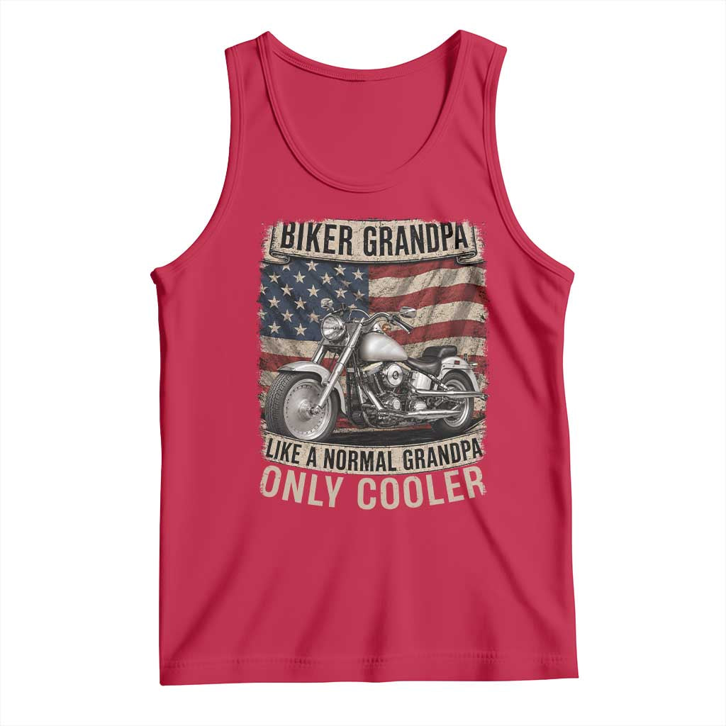 Grandpa Biker Motorcycle Lover Vintage 1990 Cruiser Rider Tank Top