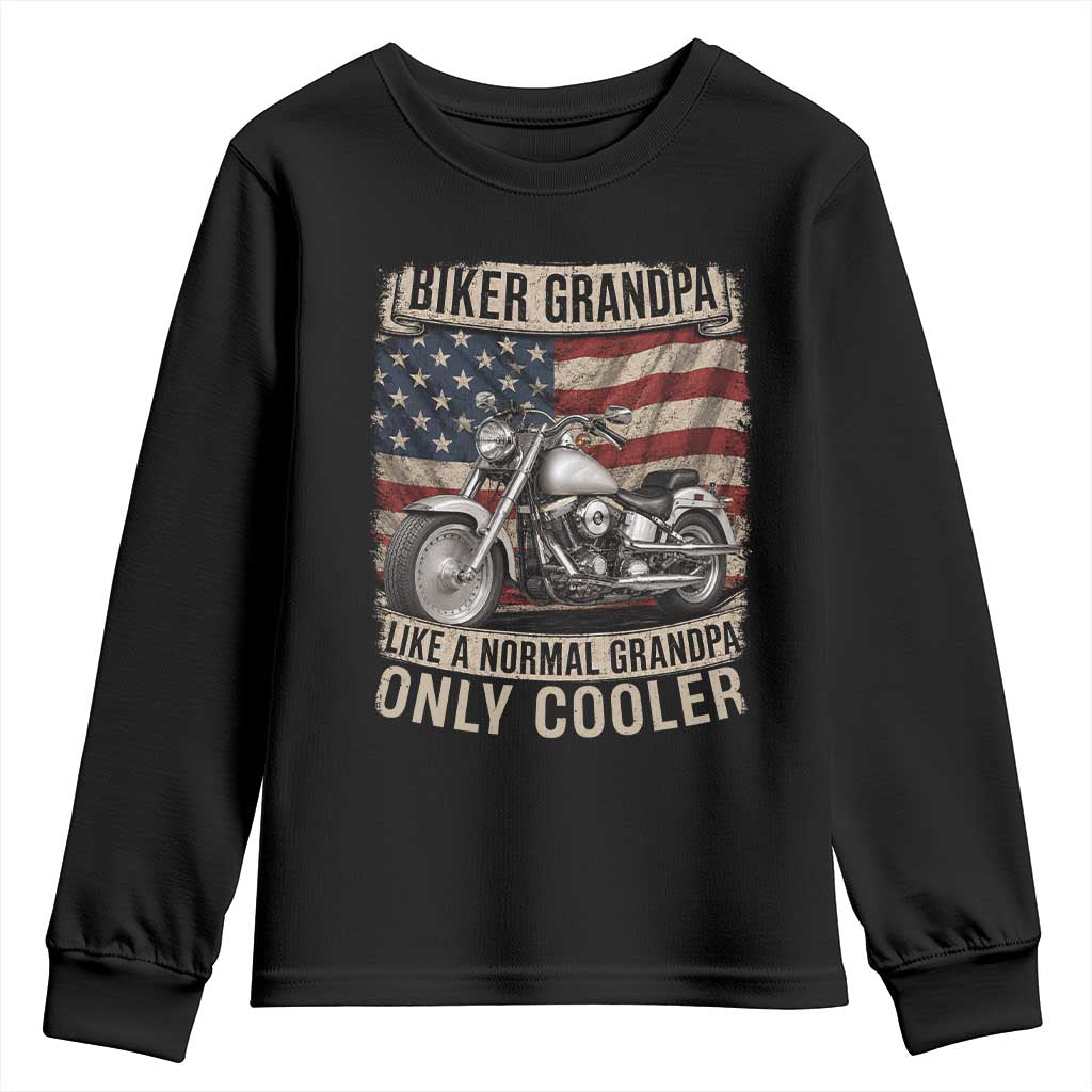 Grandpa Biker Motorcycle Lover Vintage 1990 Cruiser Rider Youth Sweatshirt