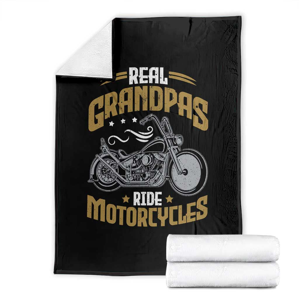 Real Grandpas Ride Motorcycles Throw Blanket Funny Motorcycle Lover Biker