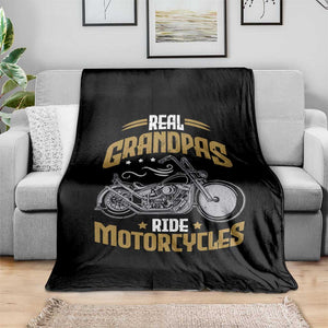 Real Grandpas Ride Motorcycles Throw Blanket Funny Motorcycle Lover Biker