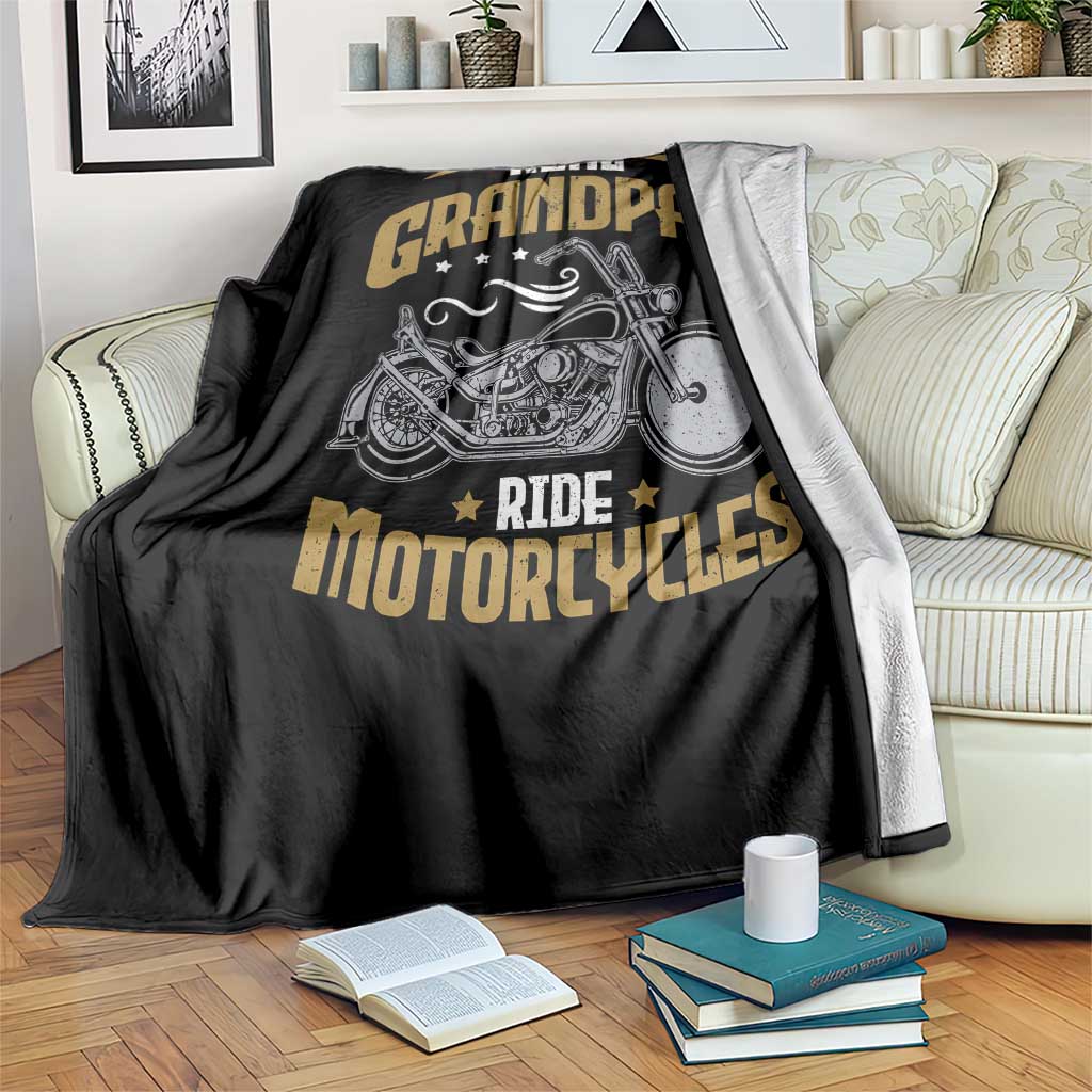Real Grandpas Ride Motorcycles Throw Blanket Funny Motorcycle Lover Biker
