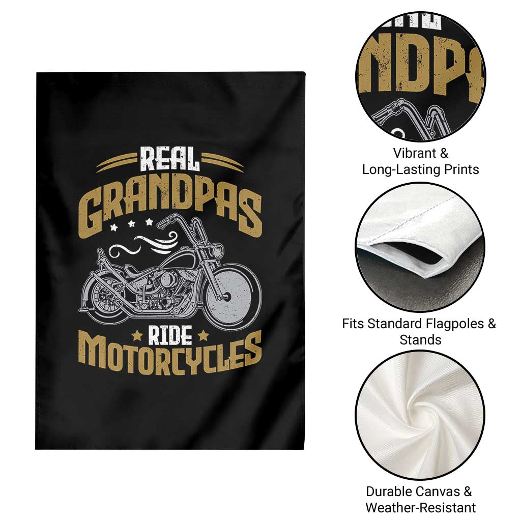 Real Grandpas Ride Motorcycles Garden Flag Funny Motorcycle Lover Biker